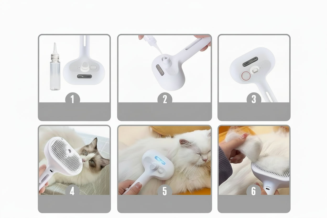 Fellpflegebürste mit Sprayfunktion